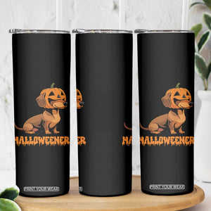 Funny Halloween Dachshund Skinny Tumbler Halloweener Pumpkin Wiener Dog TS11 Print Your Wear