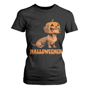 Funny Halloween Dachshund T Shirt For Women Halloweener Pumpkin Wiener Dog TS11 Black Print Your Wear