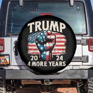 Trump Supporter Spare Tire Cover Trump 2024 Four More Years American Flag Hand Fist TS11 No hole Black Print Your Wear