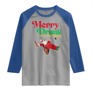 Funny Christmas Beers Raglan Shirt Merry Drunk I'm Christmas Santa TS11 Sport Gray Royal Print Your Wear