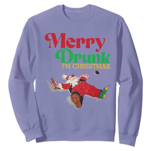 Funny Christmas Beers Sweatshirt Merry Drunk I'm Christmas Santa TS11 Violet Print Your Wear