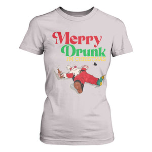 Funny Christmas Beers T Shirt For Women Merry Drunk I'm Christmas Santa TS11 Ice Gray Print Your Wear