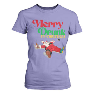 Funny Christmas Beers T Shirt For Women Merry Drunk I'm Christmas Santa TS11 Violet Print Your Wear