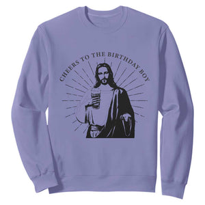 Funny Cheers To The Birthday Boy Sweatshirt Christmas Christian Faith TS11 Violet Print Your Wear