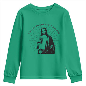 Funny Cheers To The Birthday Boy Youth Sweatshirt Christmas Christian Faith TS11 Irish Green Print Your Wear