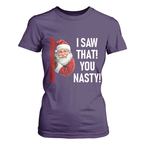 Funny Christmas Santa T Shirt For Women I Saw That You Nasty Meme TS11 Purple Print Your Wear