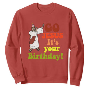 Funny Christian Christmas Sweatshirt Go Jesus It's Your Birthday TS11 Red Print Your Wear
