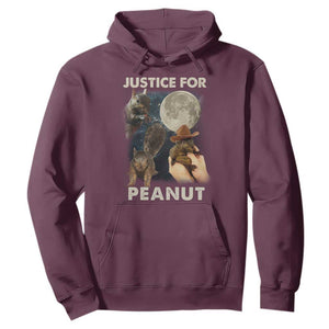 Justice For Peanut The Squirrel 2024 Moon Hoodie TS11 Maroon Print Your Wear