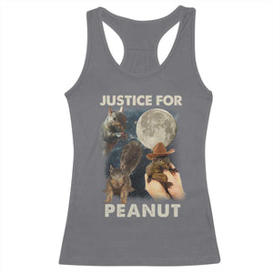 Justice For Peanut The Squirrel 2024 Moon Racerback Tank Top TS11 Charcoal Print Your Wear