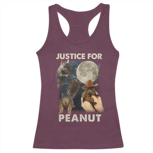 Justice For Peanut The Squirrel 2024 Moon Racerback Tank Top TS11 Maroon Print Your Wear