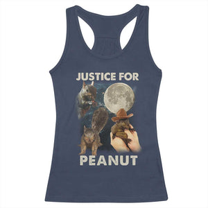 Justice For Peanut The Squirrel 2024 Moon Racerback Tank Top TS11 Navy Print Your Wear