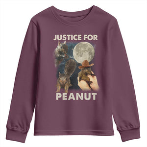 Justice For Peanut The Squirrel 2024 Moon Youth Sweatshirt TS11 Maroon Print Your Wear
