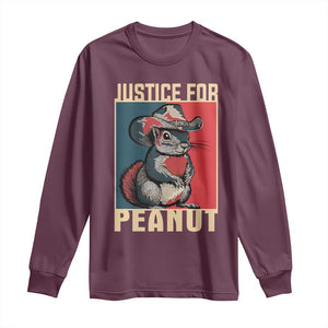 Justice For Peanut The Squirrel 2024 Long Sleeve Shirt TS11 Maroon Print Your Wear