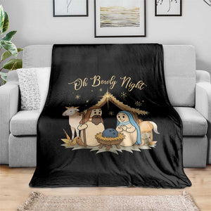 Funny Christmas Bowling Throw Blanket Oh Bowly Night Nativity Scene Bowling Pins TS11 Print Your Wear