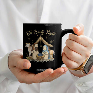 Funny Christmas Bowling Coffee Mug Oh Bowly Night Nativity Scene Bowling Pins - Print Your Wear