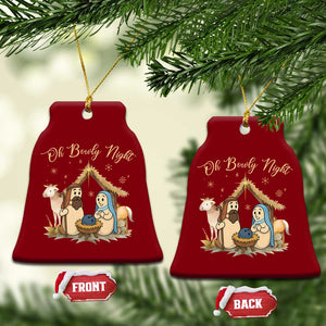 Funny Christmas Bowling Ceramic Ornament Oh Bowly Night Nativity Scene Bowling Pins TS11 Print Your Wear