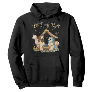 Funny Christmas Bowling Hoodie Oh Bowly Night Nativity Scene Bowling Pins TS11 Black Print Your Wear