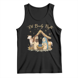 Funny Christmas Bowling Tank Top Oh Bowly Night Nativity Scene Bowling Pins TS11 Black Print Your Wear