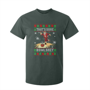 Funny Christmas Bowling T Shirt For Kid Thats Some Bowlshit Xmas Bowler Santa TS11 Dark Forest Green Print Your Wear