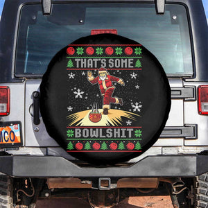 Funny Christmas Bowling Spare Tire Cover Thats Some Bowlshit Xmas Bowler Santa TS11 No hole Black Print Your Wear