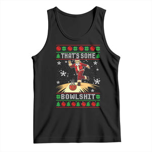 Funny Christmas Bowling Tank Top Thats Some Bowlshit Xmas Bowler Santa TS11 Black Print Your Wear