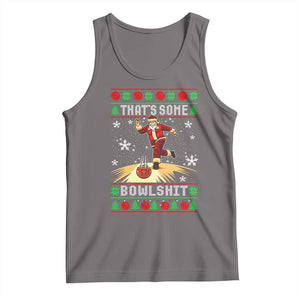 Funny Christmas Bowling Tank Top Thats Some Bowlshit Xmas Bowler Santa TS11 Deep Heather Print Your Wear