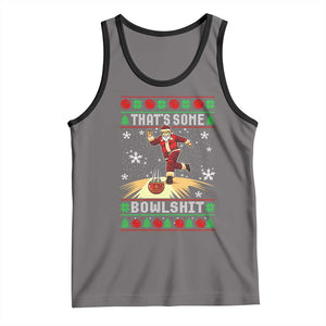 Funny Christmas Bowling Tank Top Thats Some Bowlshit Xmas Bowler Santa TS11 Deep Heather Black Print Your Wear