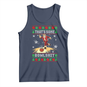 Funny Christmas Bowling Tank Top Thats Some Bowlshit Xmas Bowler Santa TS11 Navy Print Your Wear