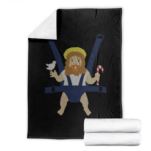 Funny Christmas Baby Jesus Throw Blanket Xmas Christian Little Boy TS11 Black Print Your Wear