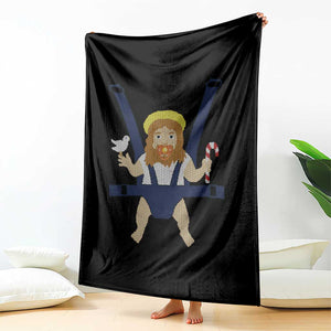 Funny Christmas Baby Jesus Throw Blanket Xmas Christian Little Boy TS11 Print Your Wear