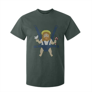 Funny Christmas Baby Jesus T Shirt For Kid Xmas Christian Little Boy TS11 Dark Forest Green Print Your Wear