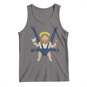 Funny Christmas Baby Jesus Tank Top Xmas Christian Little Boy TS11 Deep Heather Print Your Wear