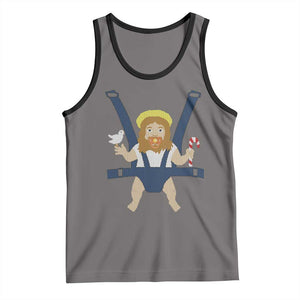 Funny Christmas Baby Jesus Tank Top Xmas Christian Little Boy TS11 Deep Heather Black Print Your Wear