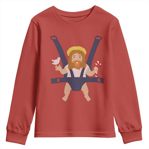 Funny Christmas Baby Jesus Youth Sweatshirt Xmas Christian Little Boy TS11 Red Print Your Wear