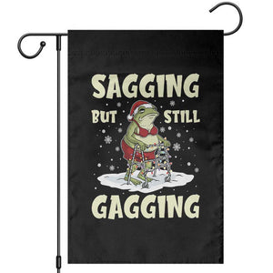 Funny Sagging But Still Gagging Christmas Frog Garden Flag Funny Cringe Meme Gag Humor TS11 Black Print Your Wear