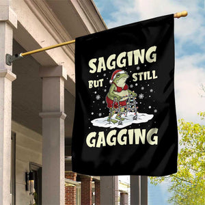 Funny Sagging But Still Gagging Christmas Frog Garden Flag Funny Cringe Meme Gag Humor TS11 Print Your Wear