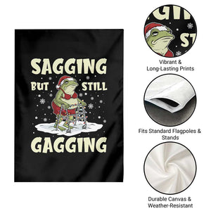 Funny Sagging But Still Gagging Christmas Frog Garden Flag Funny Cringe Meme Gag Humor TS11 Print Your Wear