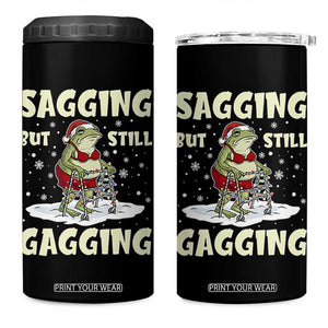 Funny Sagging But Still Gagging Christmas Frog 4 in 1 Can Cooler Tumbler Funny Cringe Meme Gag Humor TS11 One Size: 16 oz Black Print Your Wear