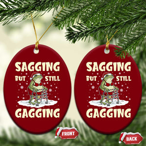 Funny Sagging But Still Gagging Christmas Frog Ceramic Ornament Funny Cringe Meme Gag Humor TS11 Print Your Wear