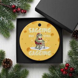 Funny Sagging But Still Gagging Christmas Frog Ceramic Ornament Funny Cringe Meme Gag Humor TS11 1pc Yellow Cheese Print Your Wear