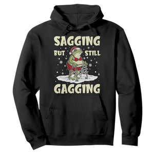 Funny Sagging But Still Gagging Christmas Frog Hoodie Funny Cringe Meme Gag Humor TS11 Black Print Your Wear