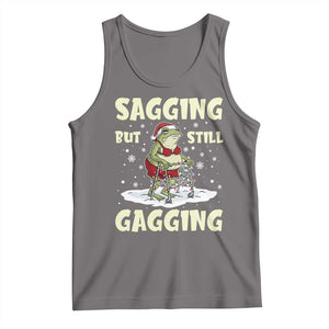 Funny Sagging But Still Gagging Christmas Frog Tank Top Funny Cringe Meme Gag Humor TS11 Deep Heather Print Your Wear