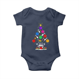 Funny Bowling Christmas Tree Lights Xmas Bowler Baby Onesie TS11 Navy Print Your Wear