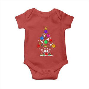 Funny Bowling Christmas Tree Lights Xmas Bowler Baby Onesie TS11 Red Print Your Wear