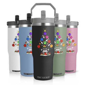 Funny Bowling Christmas Tree Lights Xmas Bowler Flip Straw Tumbler TS11 Print Your Wear