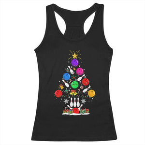 Funny Bowling Christmas Tree Lights Xmas Bowler Racerback Tank Top TS11 Black Print Your Wear