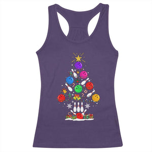 Funny Bowling Christmas Tree Lights Xmas Bowler Racerback Tank Top TS11 Purple Print Your Wear