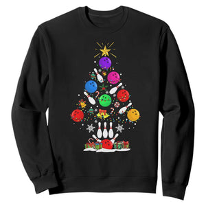 Funny Bowling Christmas Tree Lights Xmas Bowler Sweatshirt TS11 Black Print Your Wear