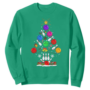 Funny Bowling Christmas Tree Lights Xmas Bowler Sweatshirt TS11 Irish Green Print Your Wear