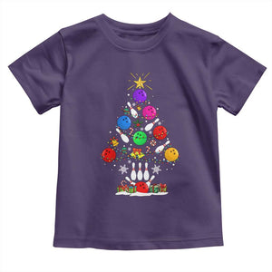 Funny Bowling Christmas Tree Lights Xmas Bowler Toddler T Shirt TS11 Purple Print Your Wear